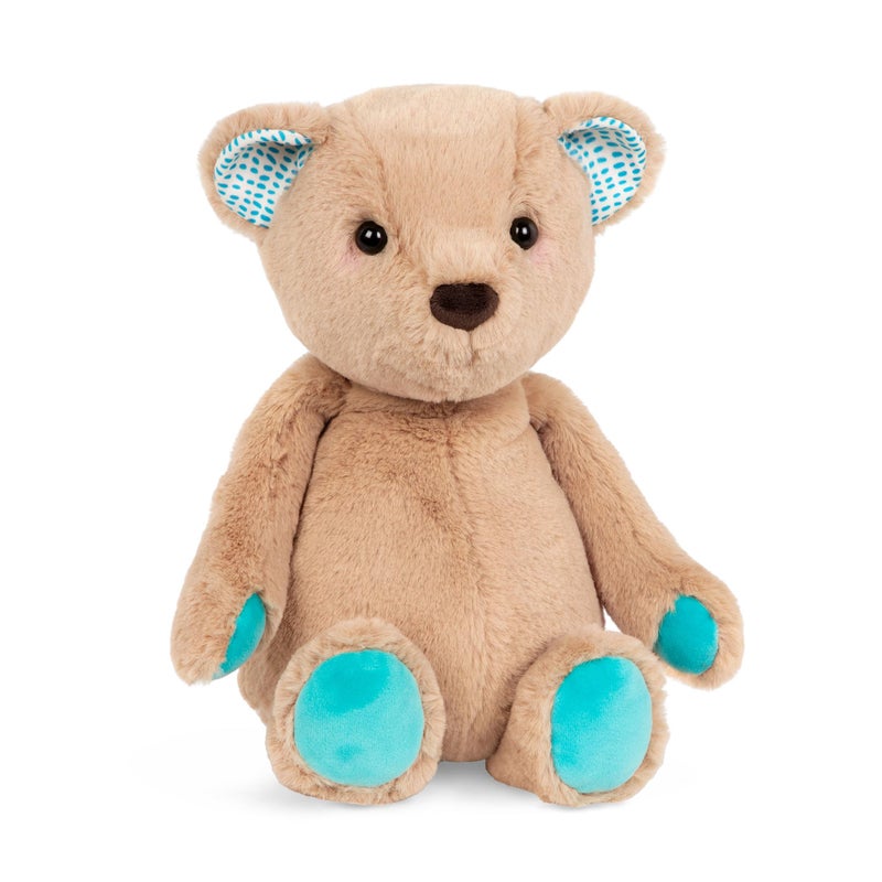 B. toys â€“ 12-Inch Plush Teddy Bear â€“ Soft & Cuddly Stuffed Animal Toy â€“ Huggable & Washable â€“ for Newborns, Toddlers, Kids â€“ Happy Hues â€“ Cara â€“ Mellow Bear â€“ 0+ Months - Image 1